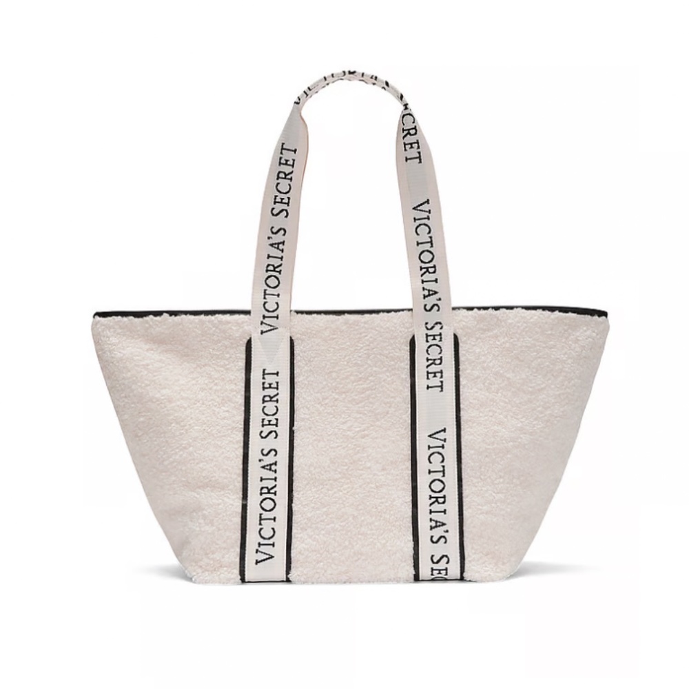 NWT Victoria's Secret Plush Logo-Strap Tote - Picture 2 of 6